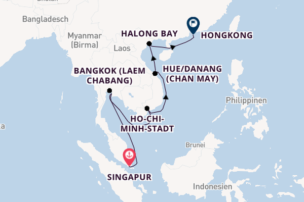 Südostasien ab Singapur, Singapur auf der Silver Moon