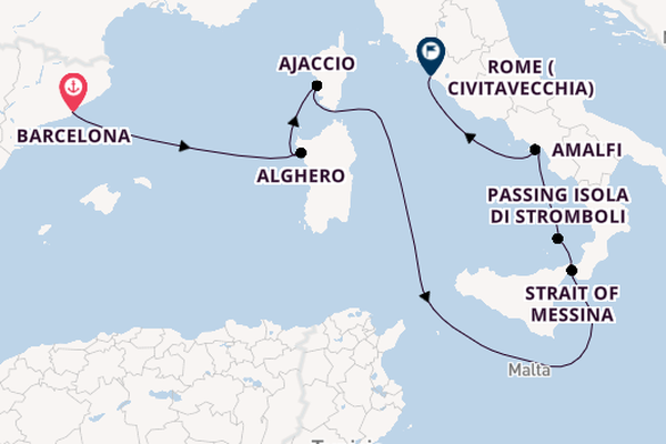 Western Mediterranean from Barcelona, Spain with the Queen Victoria
