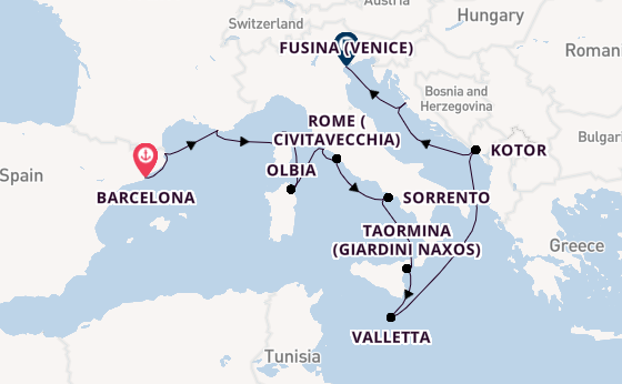 Western Mediterranean from Barcelona, Spain with the Seabourn Ovation 