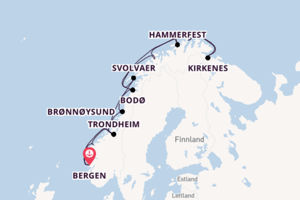 Norwegen ab Frankfurt auf der Midnatsol