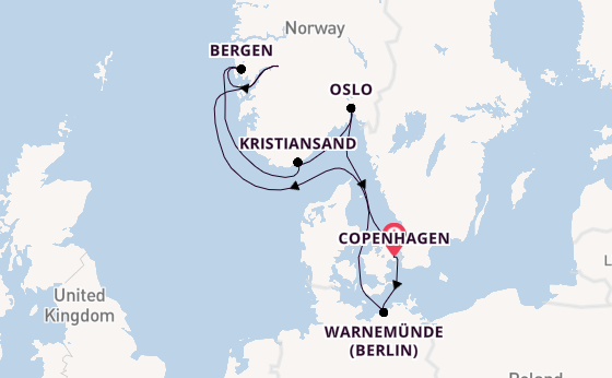 Norway from Copenhagen, Denmark with the MSC Magnifica