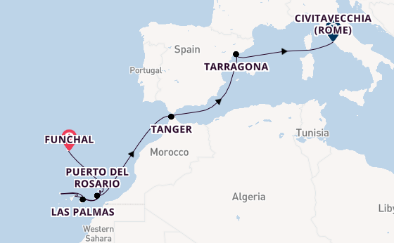 Canarische Eilanden vanaf Funchal, Portugal met de MSC Fantasia