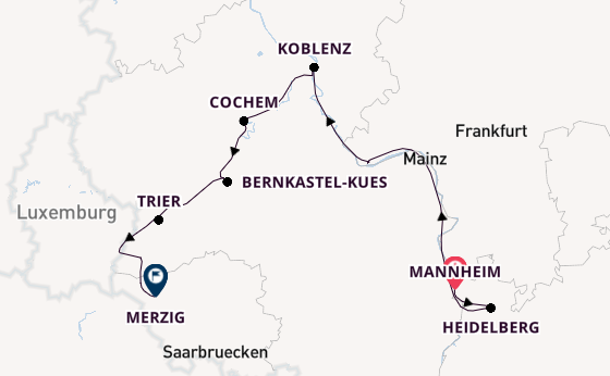 Rhein ab Mannheim, Deutschland auf der KATHARINA VON BORA