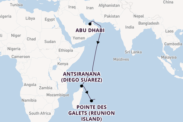 Indian Ocean from Dubai, United Arab Emirates with the Norwegian Sky