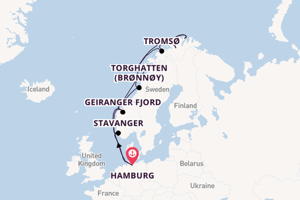 Noorwegen vanaf Hamburg, Duitsland met de HANSEATIC nature