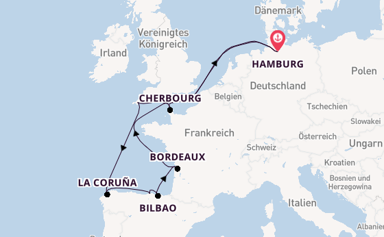England ab Hamburg auf AIDAsol