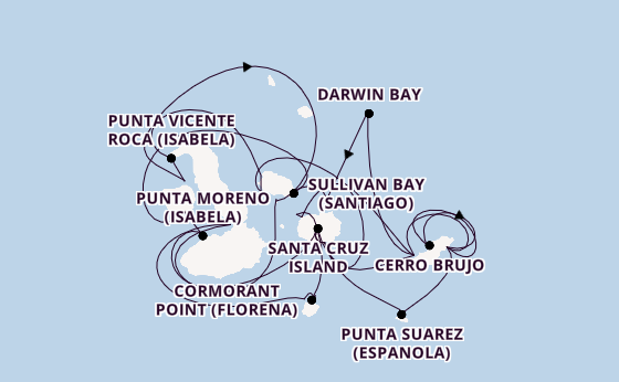 Galapagos Eilanden vanaf San Cristobal Island, Galapagos Eilanden, Ecuador met de Silver Origin