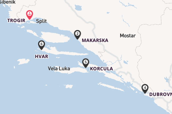 Kroatië vanaf Trogir, Kroatië met de LIBERTY