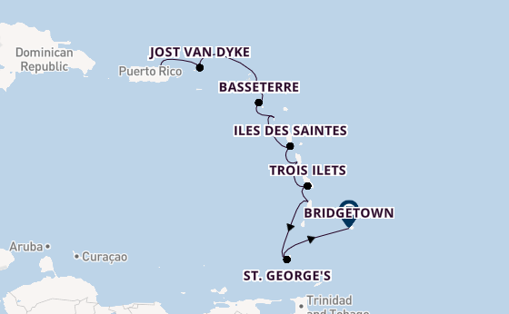Southern Caribbean from San Juan, Puerto Rico with the Silver Shadow