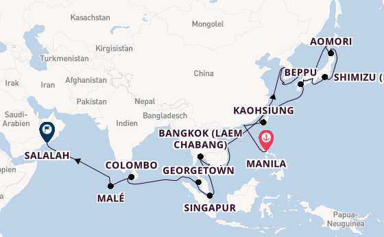 Ostasien ab Manila, Philippinen auf der VASCO DA GAMA