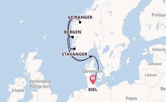 Norwegen ab Kiel, Deutschland auf AIDAnova