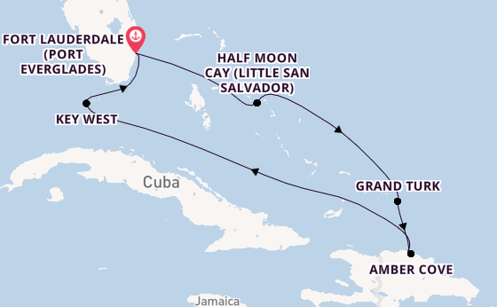 Caribbean from Fort Lauderdale (Port Everglades), Florida with the Nieuw Amsterdam