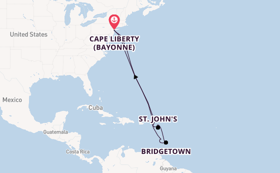 Caribbean from Cape Liberty (Bayonne), New Jersey, USA with the Odyssey of the Seas