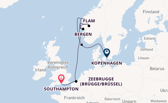 Norwegen ab Southampton, Großbritannien auf der EXPLORA IV
