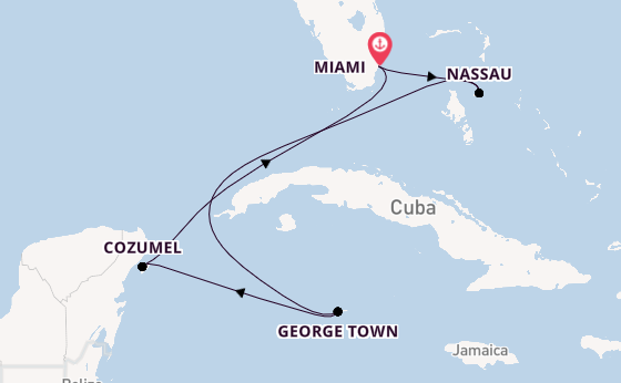 Caribbean from Miami, Florida, USA with the Celebrity Xcel