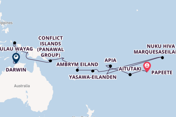 Polynesië vanaf Papeete, Frans-Polynesië met de Seabourn Pursuit