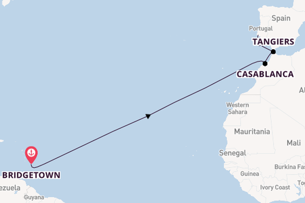 North Africa from Bridgetown, Barbados with the Seabourn Ovation 