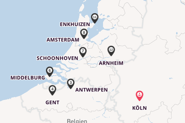 Rhein ab Köln, Deutschland auf der Alena