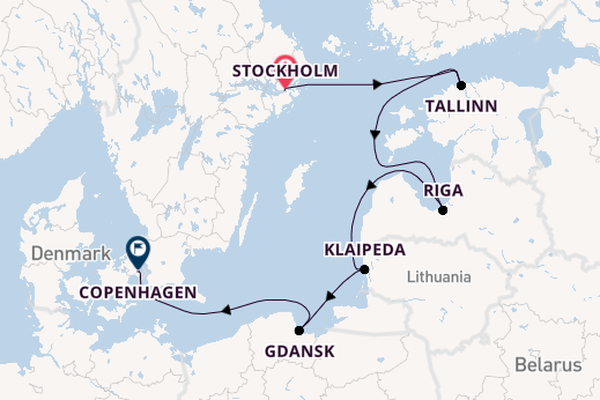 Baltic Sea from Stockholm, Sweden with the Viking Vela