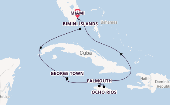 Caribbean from Miami, Florida, USA with the Independence of the Seas