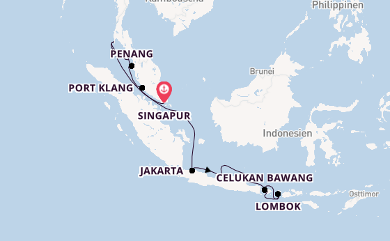 Südostasien ab Singapur, Singapur auf der Nautica