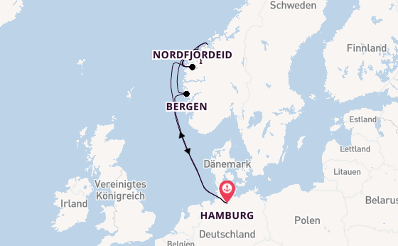 Norwegen ab Hamburg auf der Costa Favolosa
