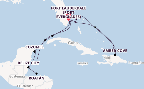 Caribbean from Fort Lauderdale (Port Everglades), Florida, USA with the Star Princess