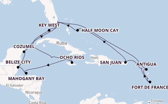 Karibik ab Fort Lauderdale (Port Everglades), USA auf der Rotterdam
