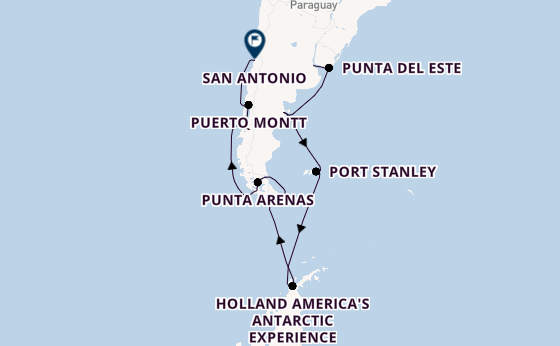 South America from United Kingdom with the Oosterdam