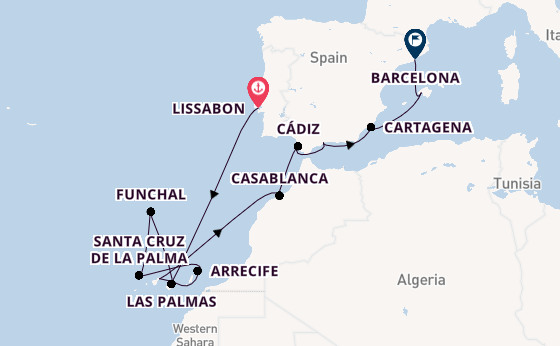 Canarische Eilanden vanaf Lissabon, Portugal met de Seven Seas Navigator