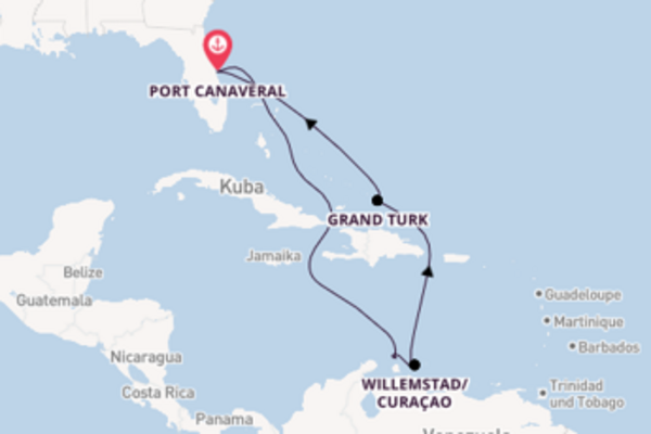 Erleben Sie 9 Tage Willemstad/Curaçao und Port Canaveral
