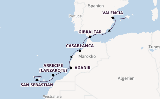 Kanarische Inseln ab Palma de Mallorca, Spanien auf der EUROPA