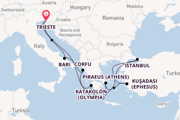 Mediterranean From Trieste with the MSC Fantasia