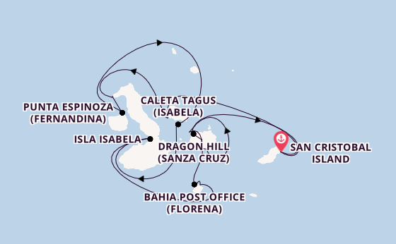 Galapagos Islands from San Cristobal Island, Galapagos, Ecuador with the Silver Origin
