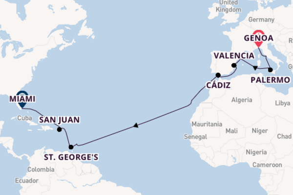 Transatlantic & Repositioning From Genoa with the MSC Seaside