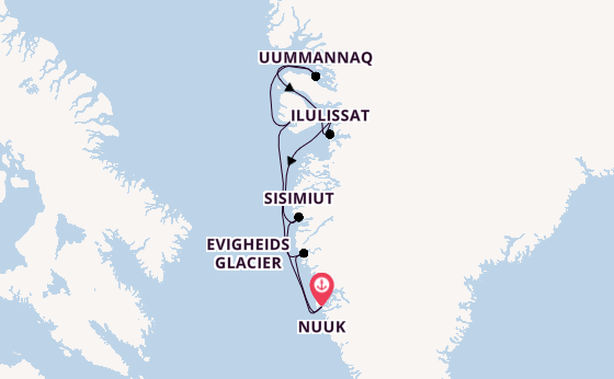 Arctic Ocean from Nuuk, Greenland with the Silver Wind