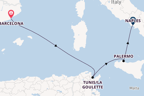 Western Mediterranean from Barcelona, Spain with the MSC Meraviglia