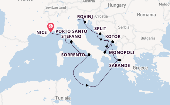 Mediterranean Sea from Nice, France with the Silver Shadow