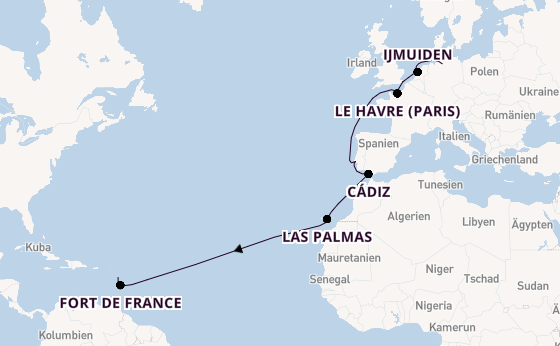 Südliche Karibik ab Hamburg auf der Costa Favolosa