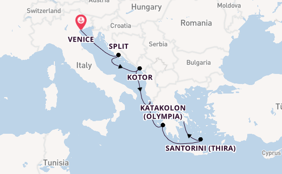 Eastern Mediterranean from Venice, Italy with the Seven Seas Grandeur