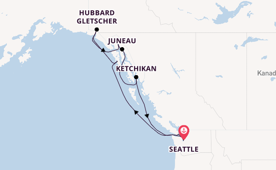 Alaska ab Seattle, USA auf der Norwegian Joy