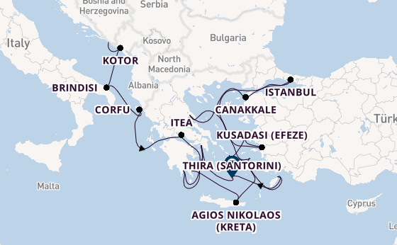 Oostelijke Middellandse Zee vanaf Dubrovnik, Kroatië met de Seabourn Ovation