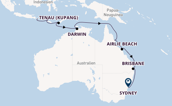 Australien ab Bali, Indonesien auf der Marina