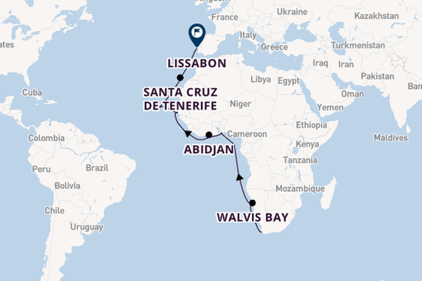 Afrika vanaf Kaapstad, Zuid-Afrika met de Seven Seas Navigator