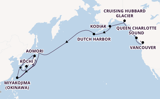 Transpacific from Vancouver, British Columbia with the Seabourn Encore
