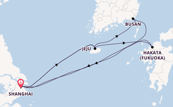 China from Shanghai, China with the MSC Bellissima