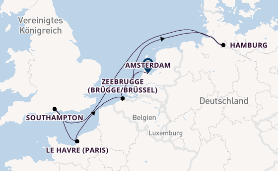 England ab Rotterdam, Niederlande auf der MSC Preziosa