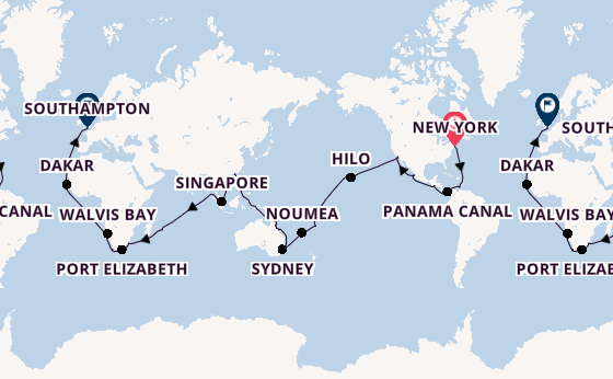 World Cruise from United Kingdom with the Queen Victoria