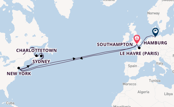 Transatlantic from Southampton, England with the Queen Mary 2