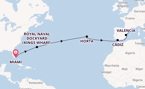 trans-Atlantisch vanaf Miami, Verenigde Staten met de Seven Seas Voyager
